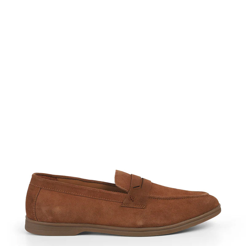 Suede Casual Penny Leather Beige Loafer For Men