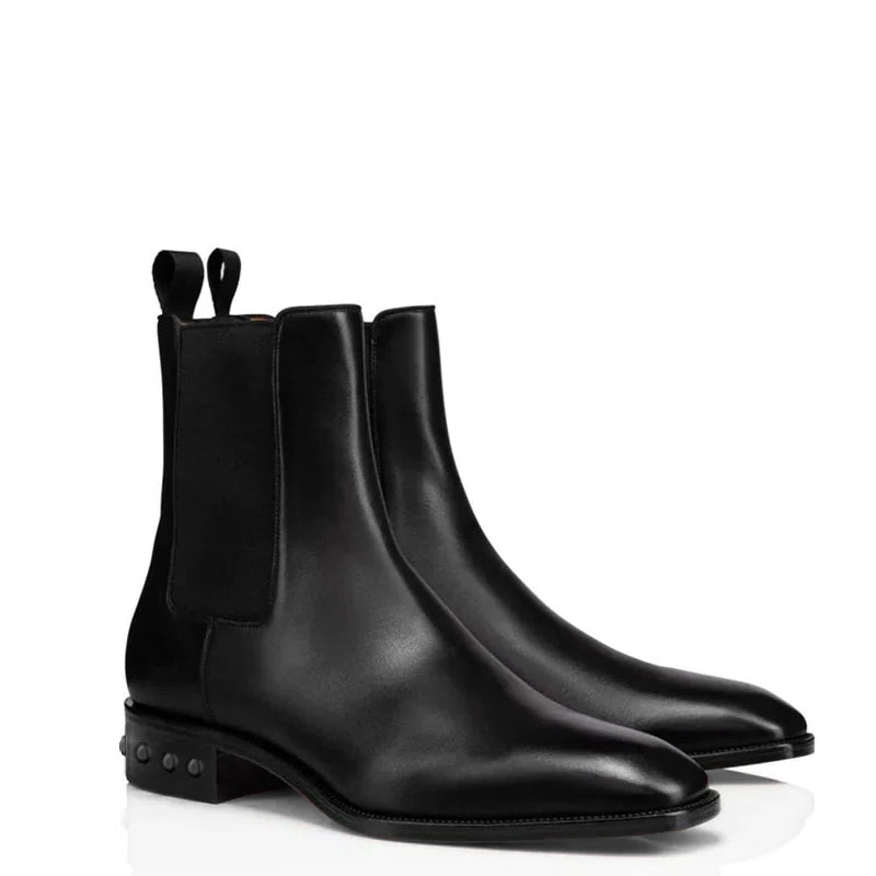 Coal Leather Black Chelsea Boots