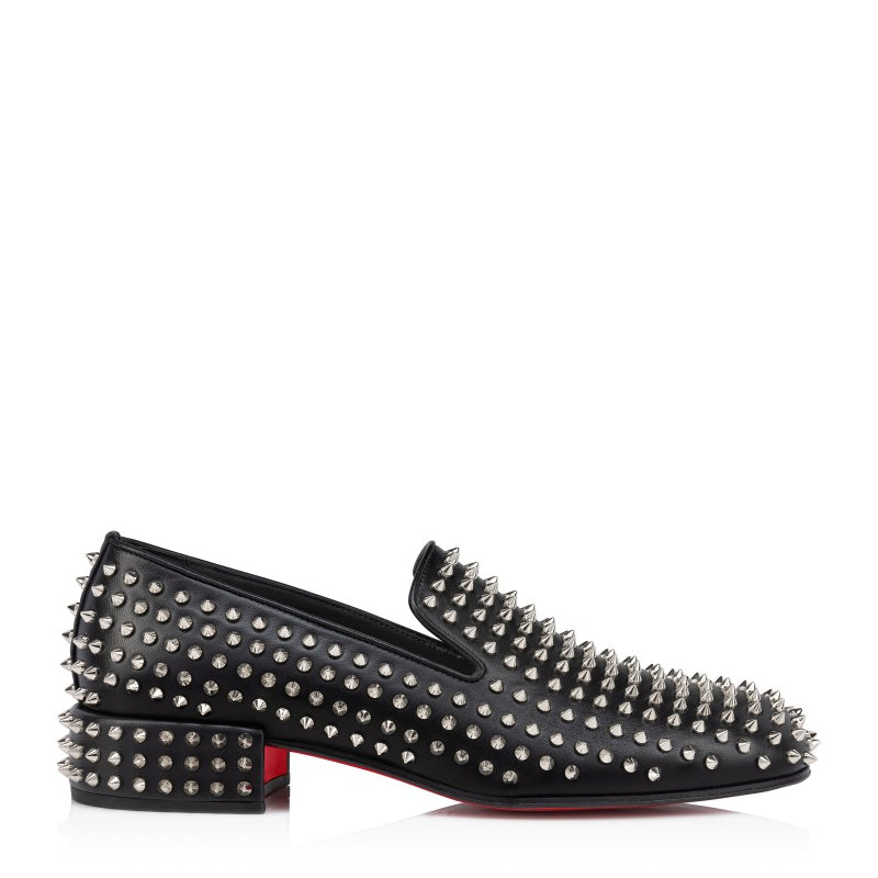 Men Slip On Velvet Stud Leather Loafers