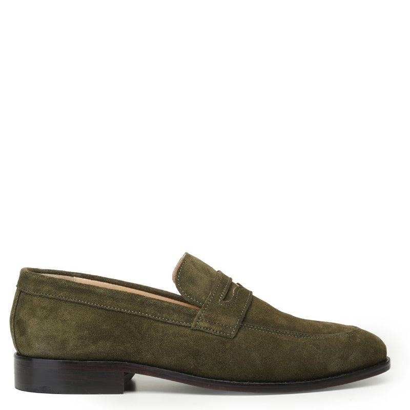 Men Suede Casual Penny Leather Brown Loafer