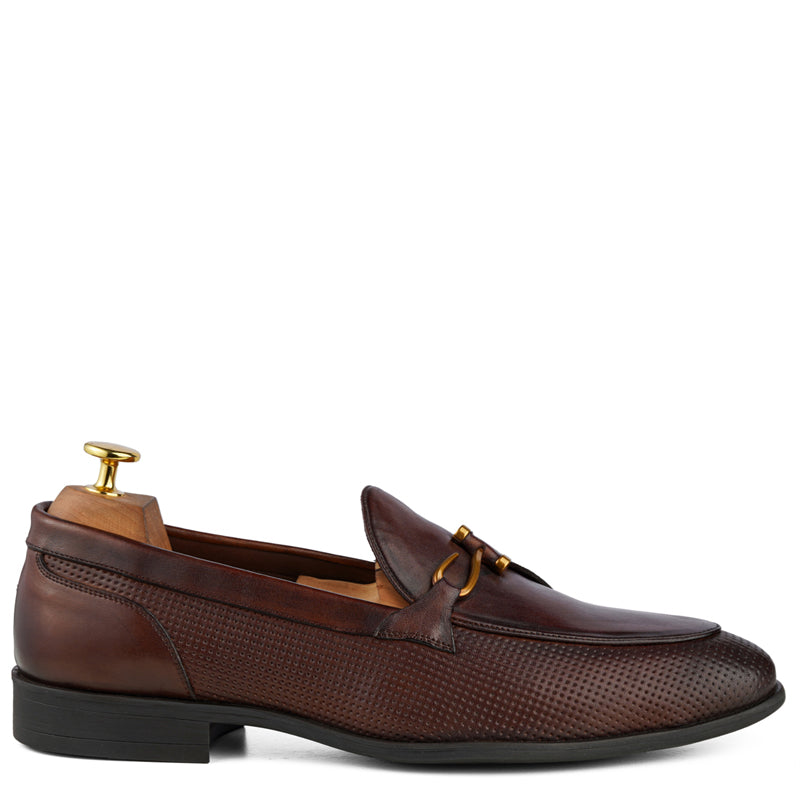 Luxury Pure Leather Black Loafer With Side Hook