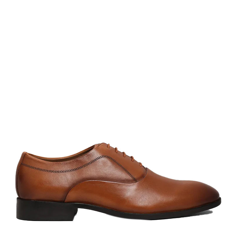 Men Solid Leather Lace UP OxFord Shoes