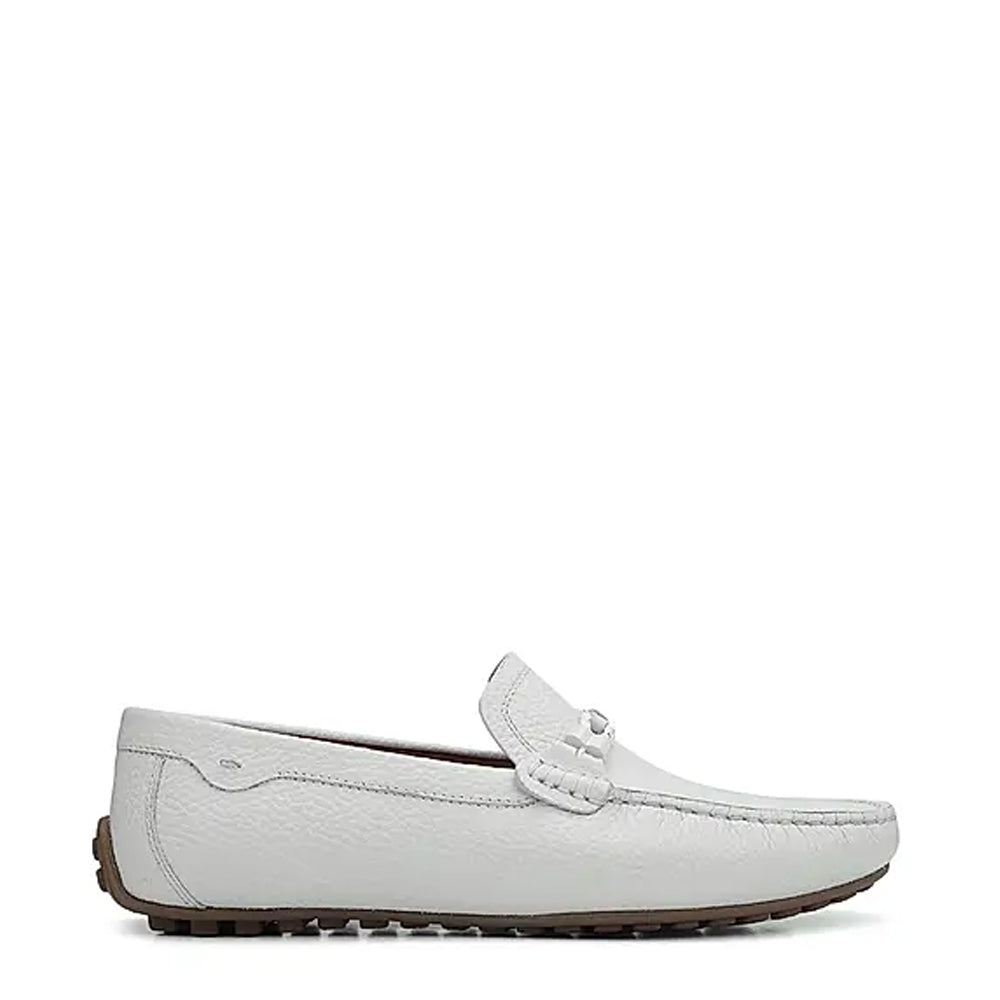 Men Textured Leather Driving Black Loafer