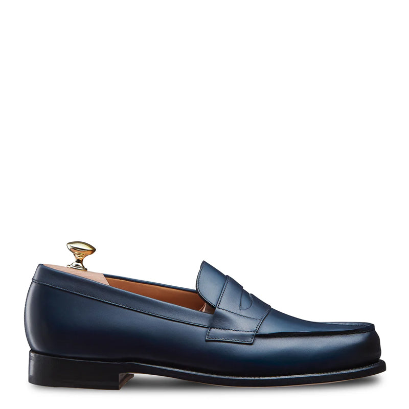 Classic Leather Green Penny Loafer For Men