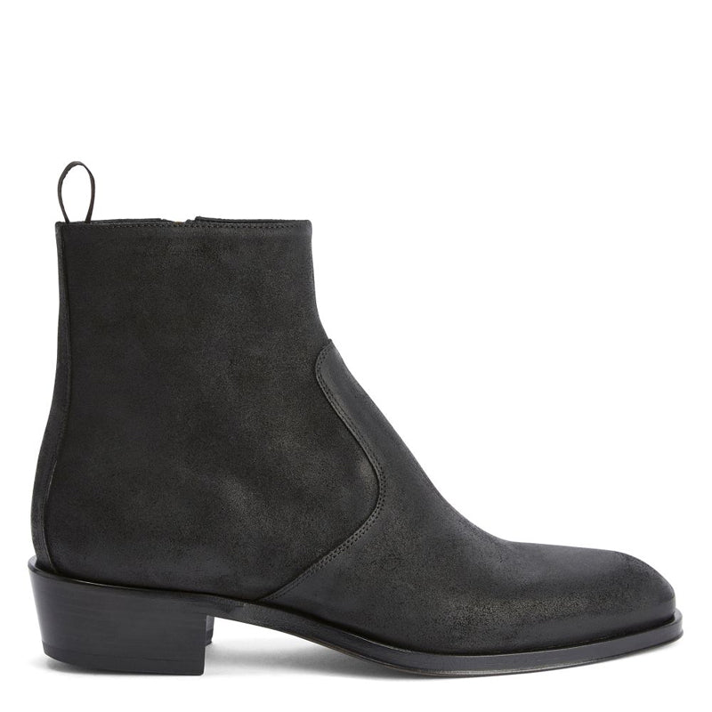 Suede Leather Side Zip Ankle Boots For Men