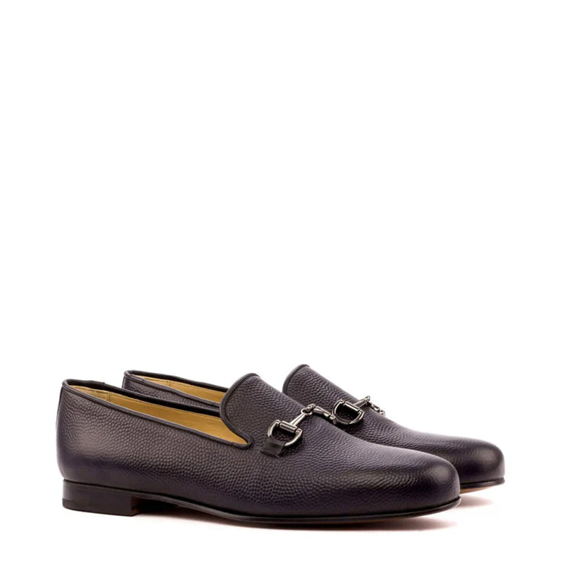 Custom Handmade Leather Buckled Brown Loafer