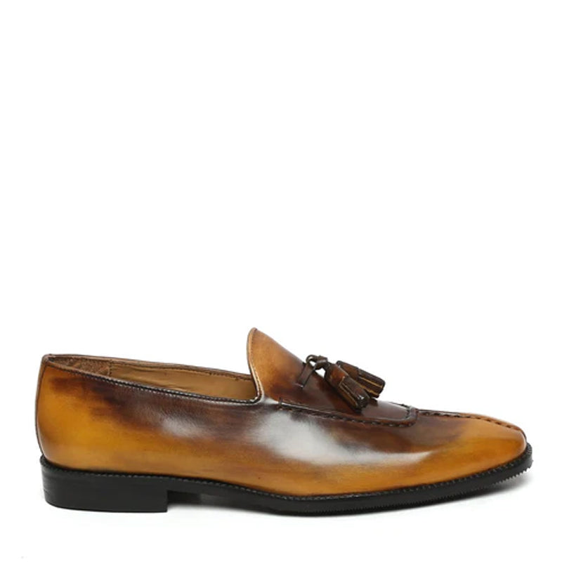 Men Leather Slip-On Formal Brown Tassel Loafer