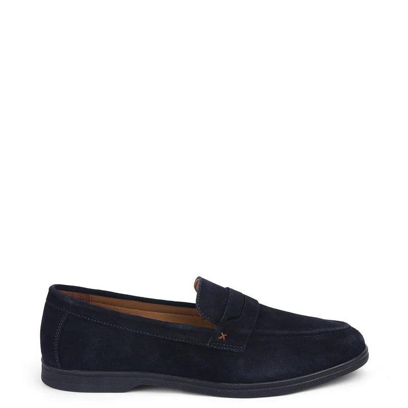 Suede Casual Penny Leather Beige Loafer For Men