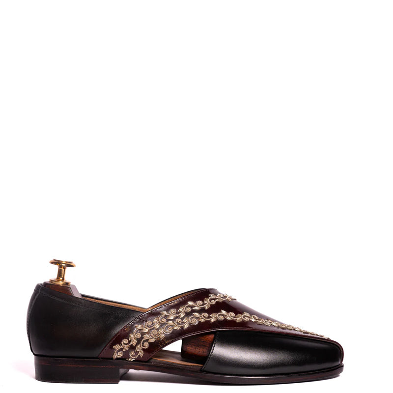 Handmade Shiny Leather Kail Peshawari Cherry Sandal