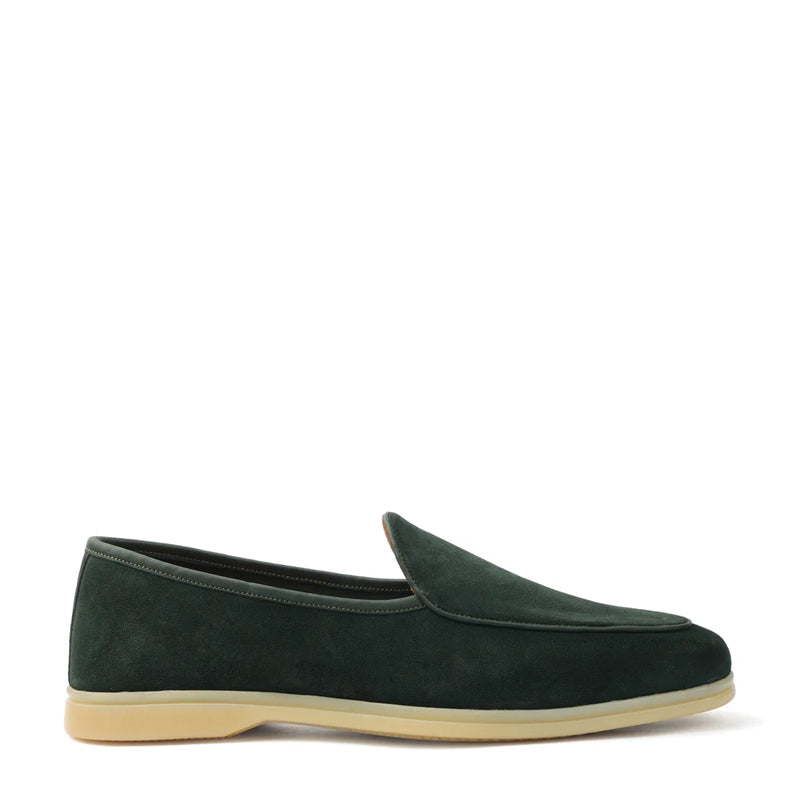 Suede Leather Solid Black Loafer For Men