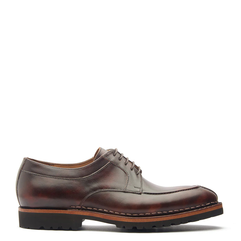 Men Lace Up Leather Derby Shoes