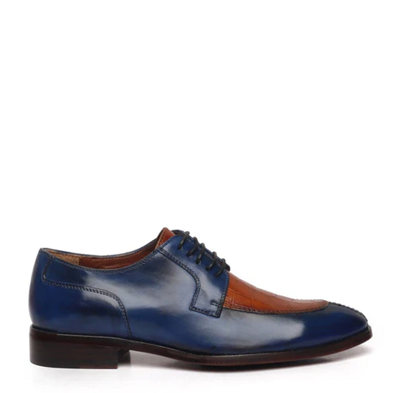 Leather Lace Up Deep Cut Derby Shoes