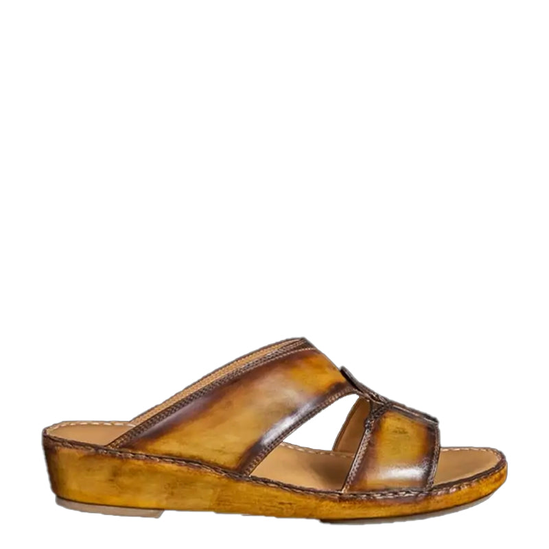 Handmade Solid Leather Comfort Arabic Blue Sandal