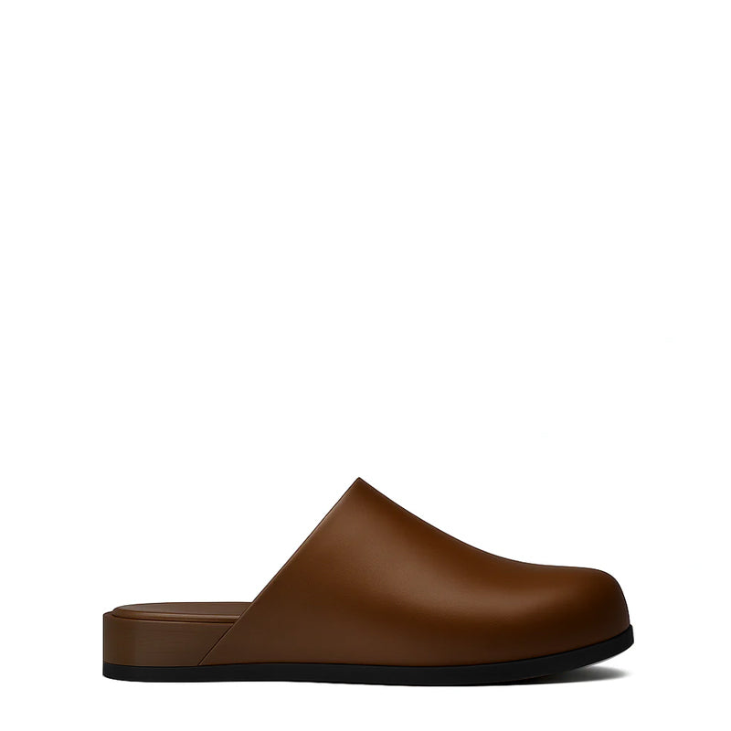 Blue Leather Men Mule