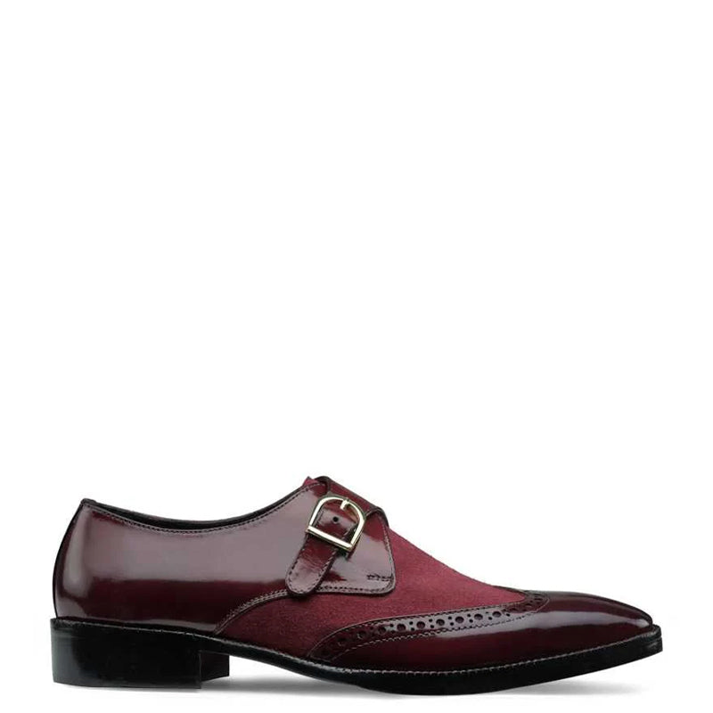 Suede Shiny Leather Monksrtaps Shoe