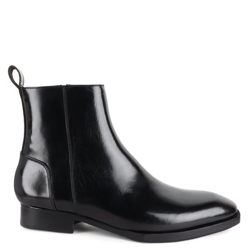 Men Handmade Leather Side Zip Boots