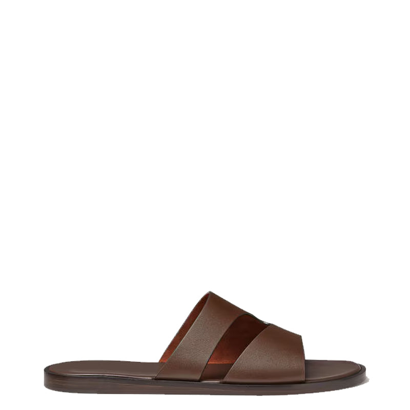 Stylish Double Strap Leather Daily Wear Slipper