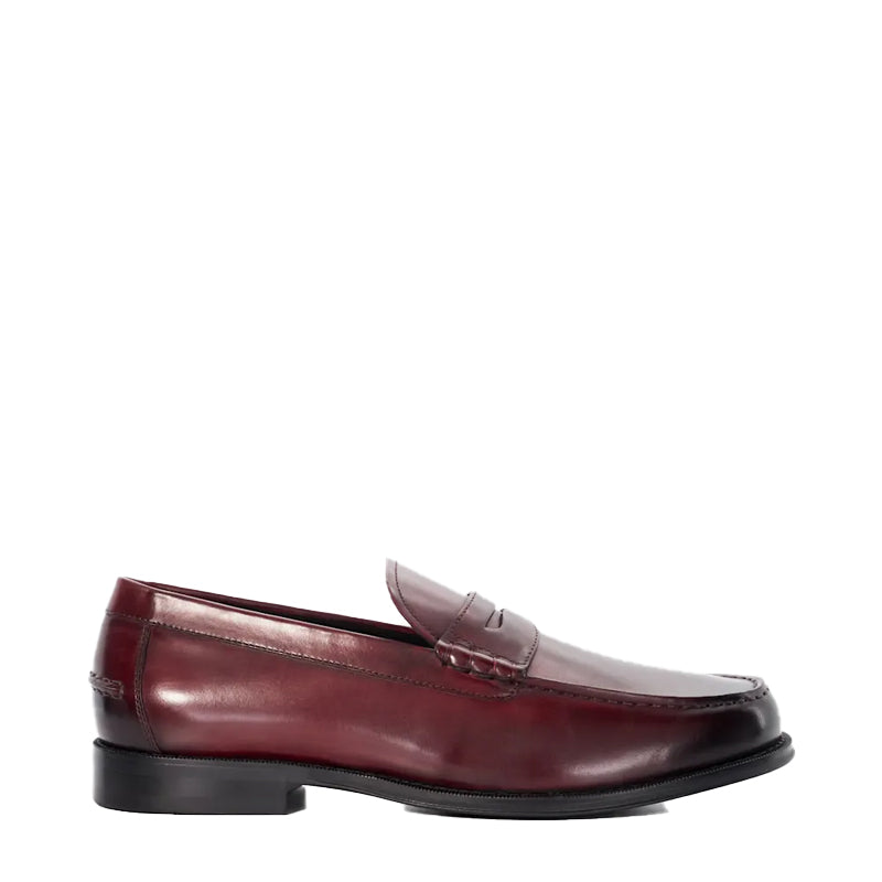Leather Penny Trim Brown Loafer For Men