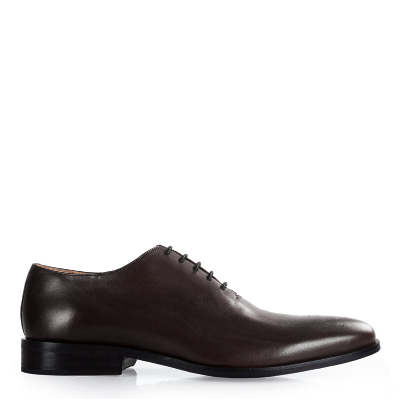 Classic Plain Wholecut Leather Oxford Shoe Burgundy