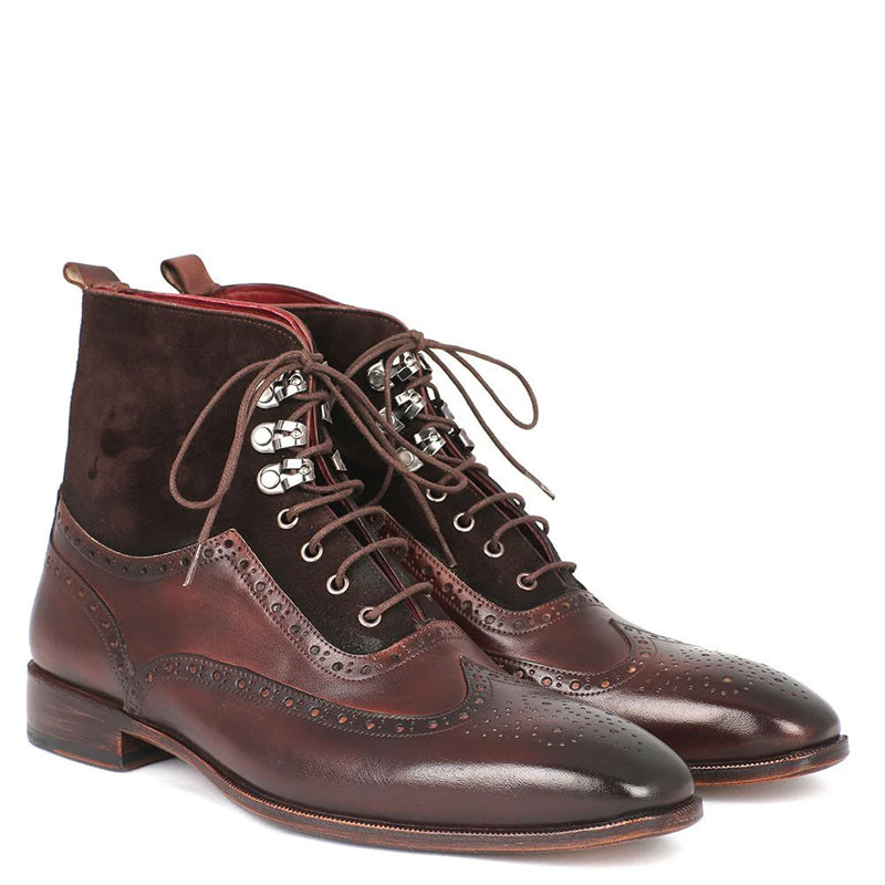 Men Suede Leather High Wingtip Ankle Boot