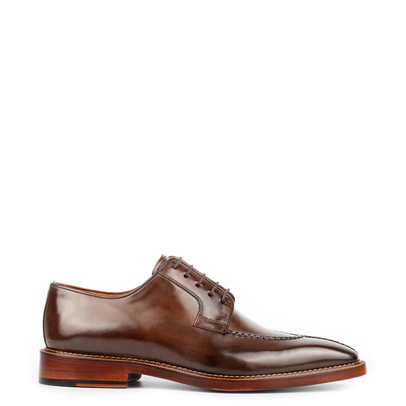 Split Toe Handpainted Crust Leather Derby Shoe