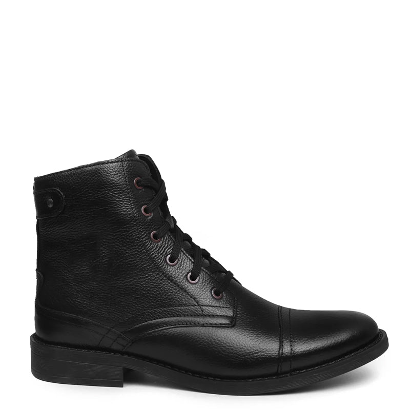 Men Lace-Up Leather Casual High Ankle Boot