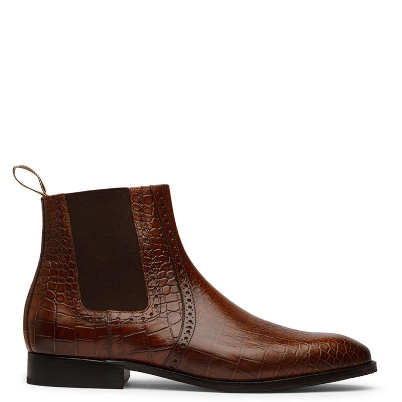 Luxury Design Croco Pure Leather Chelsea Boot