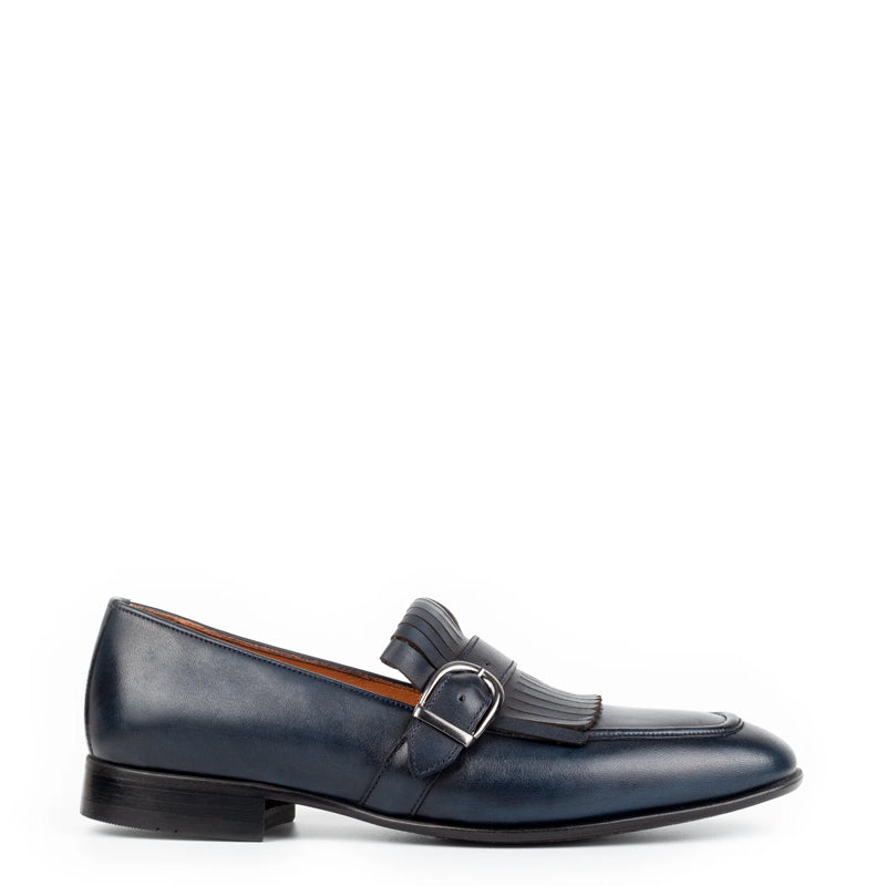 Premium Midnight Leather Single Monk Strap Shoe