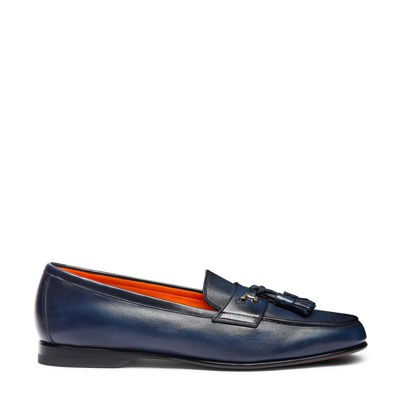 Polished Leather Tassel Loafer For Men