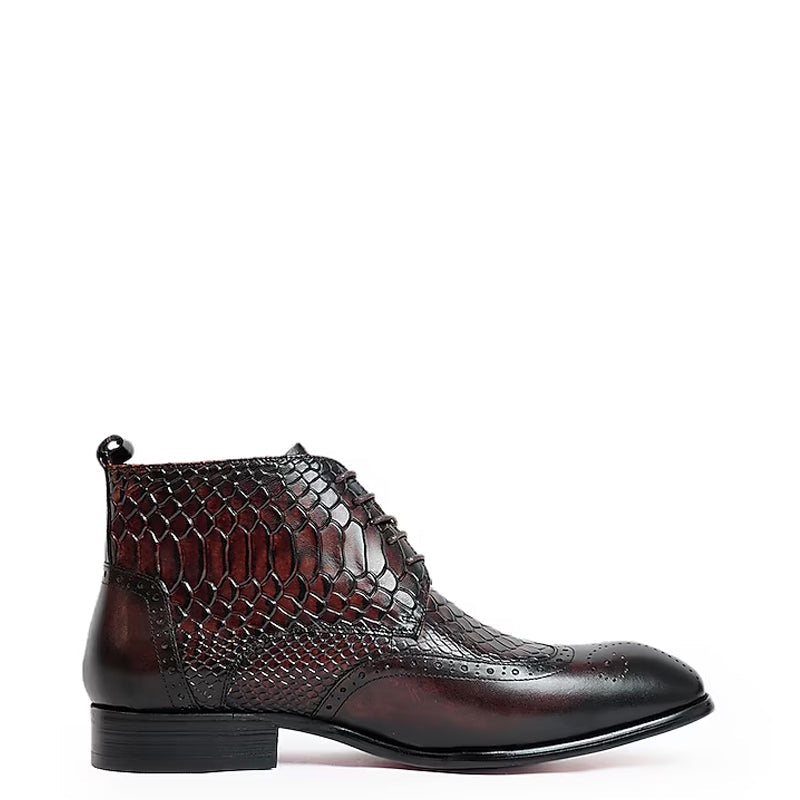 Men Croco Handmade Leather Stylish Ankle Boot