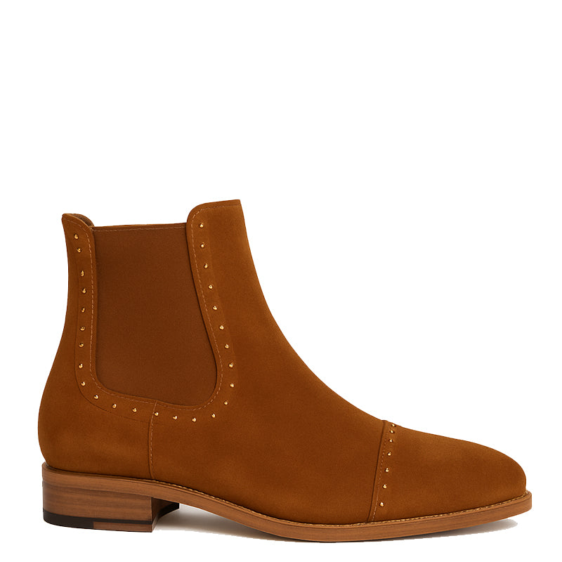 Mens Chelsea Spike Cap Toe Ankle Boots