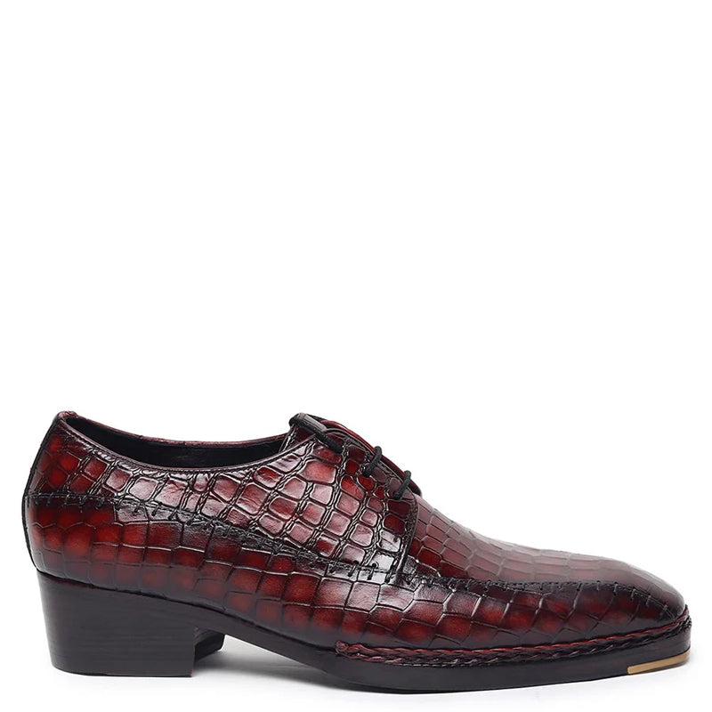 Patina Croco Leather Formal Oxford Shoes