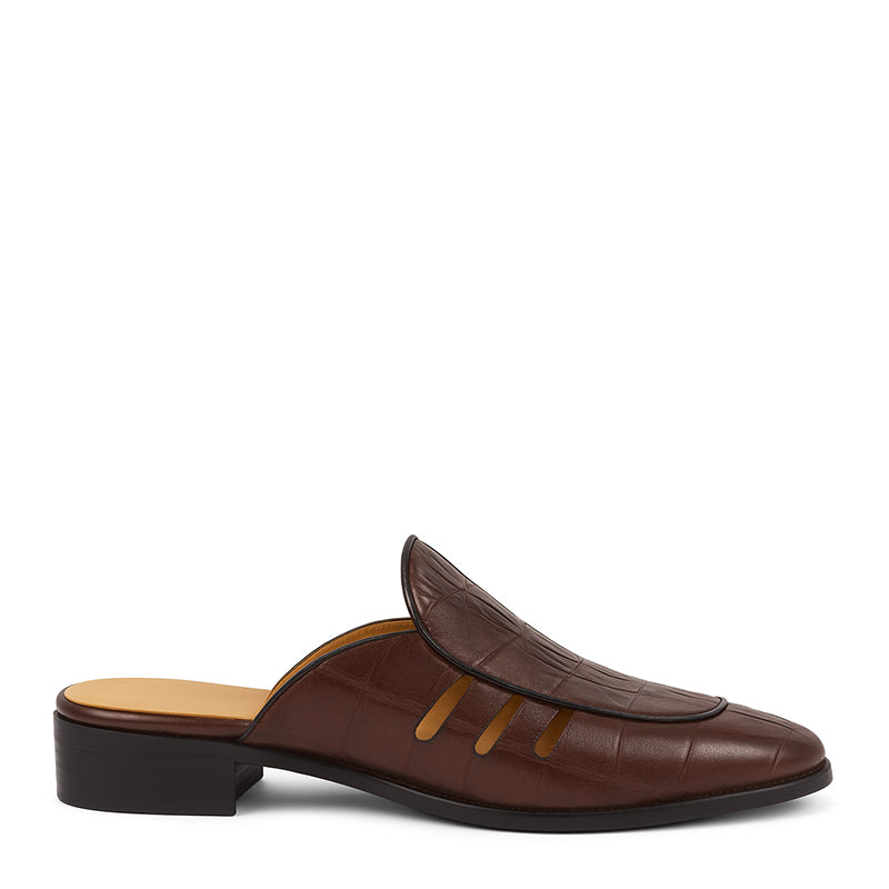 Stylish Croco Leather Mule