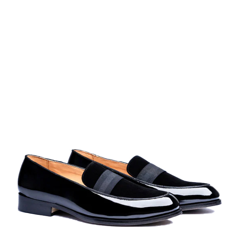 Upper Suede Patent Shiny Leather Loafer