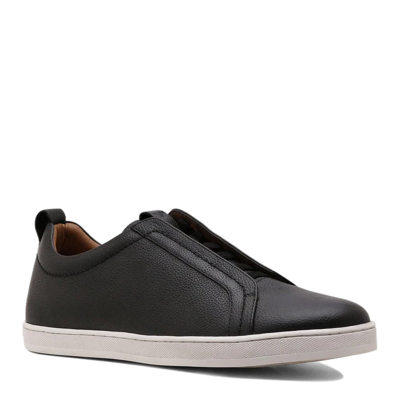 Men Textured Leather Slip On Sneakers