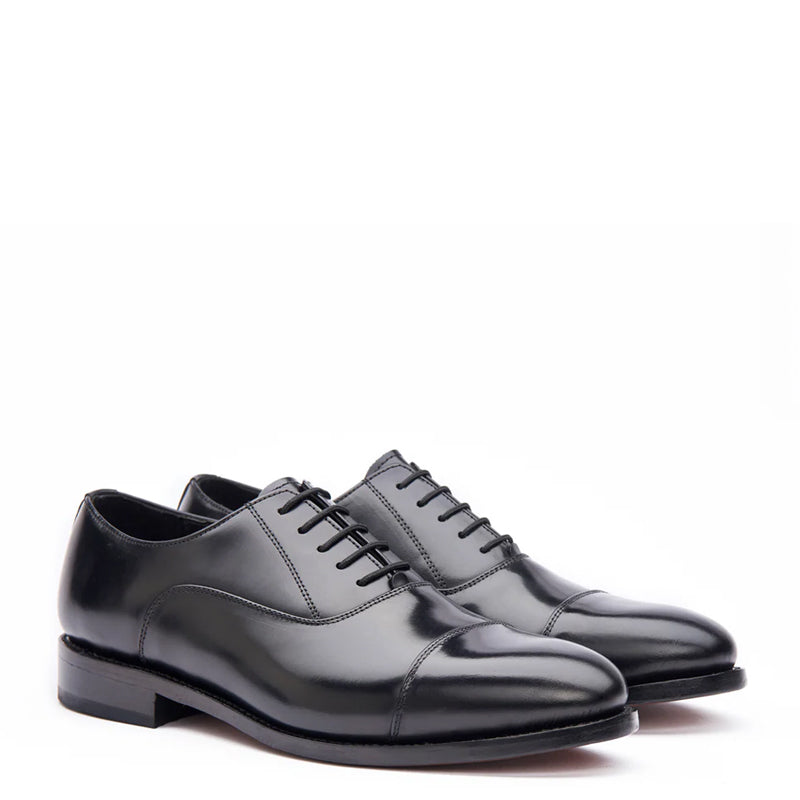 Classic Design Leather Cap Toe Oxford Shoes