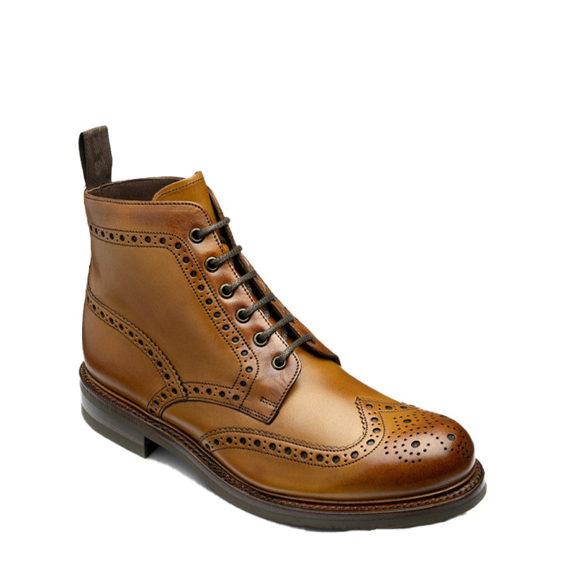 Leather Lace-Up Wingtip High Ankle Brown Boot