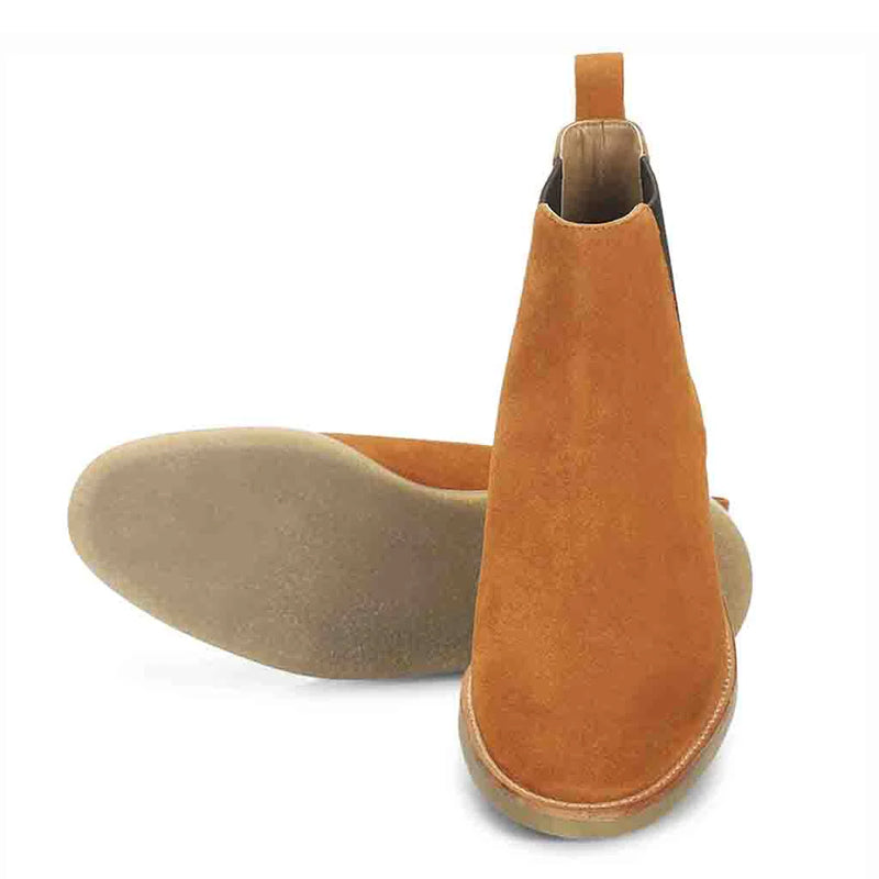 Men Suede Mid Top Leather Chelsea Boot