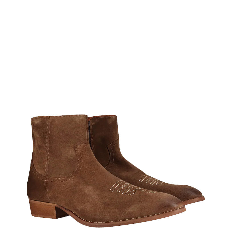 Luxury Design Stylish Suede Leather Side-Zipper Boot