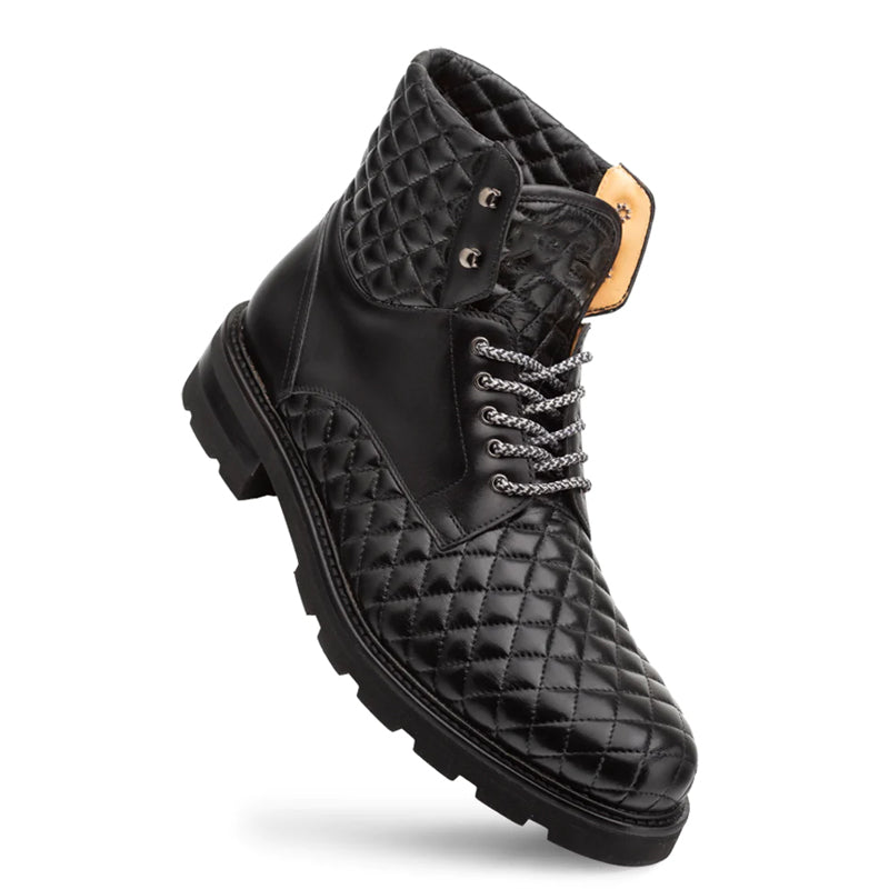 Black Aria Lace-up Leather Boot