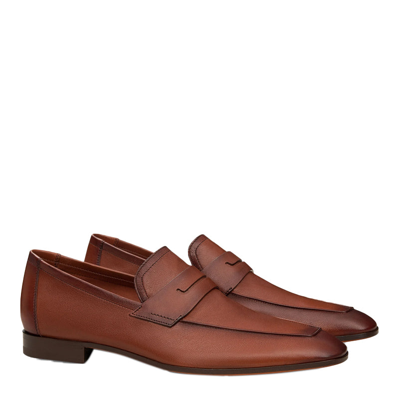Plain Solid Leather Black Loafer For Men