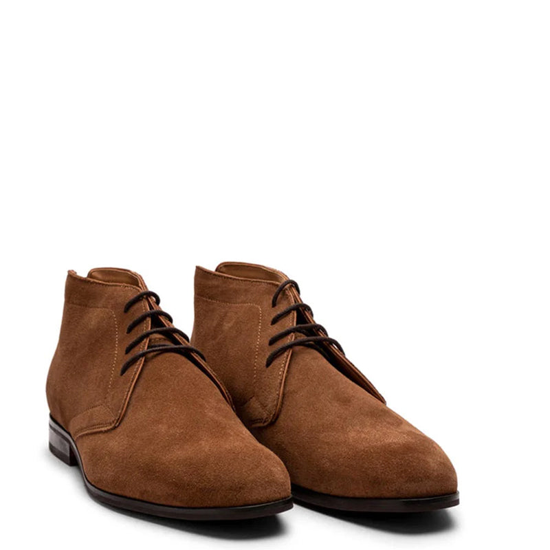 Men Plain Suede Leather Lace Up Chukkas Green Boot