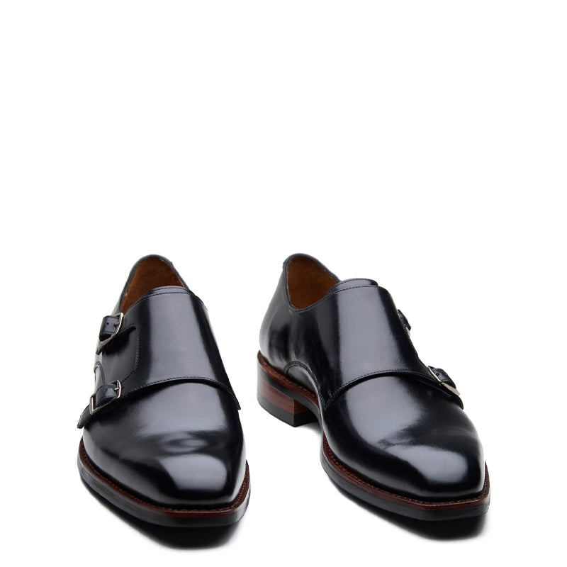 Double Monk Strap New Age Shoe Black