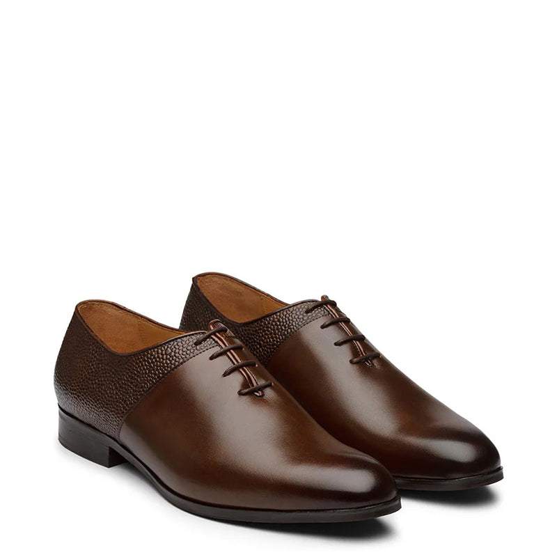 Double Textured Luxury Leather Oxford Shoe