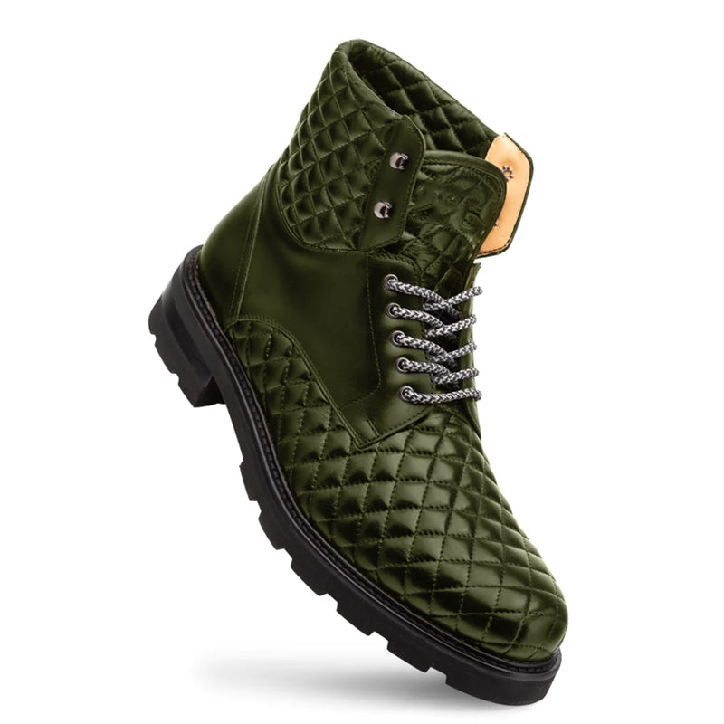 Green Aria Lace-up Leather Boot