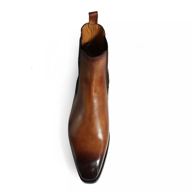 Patina Classic Mid Top Leather Chelsea Boot Tan