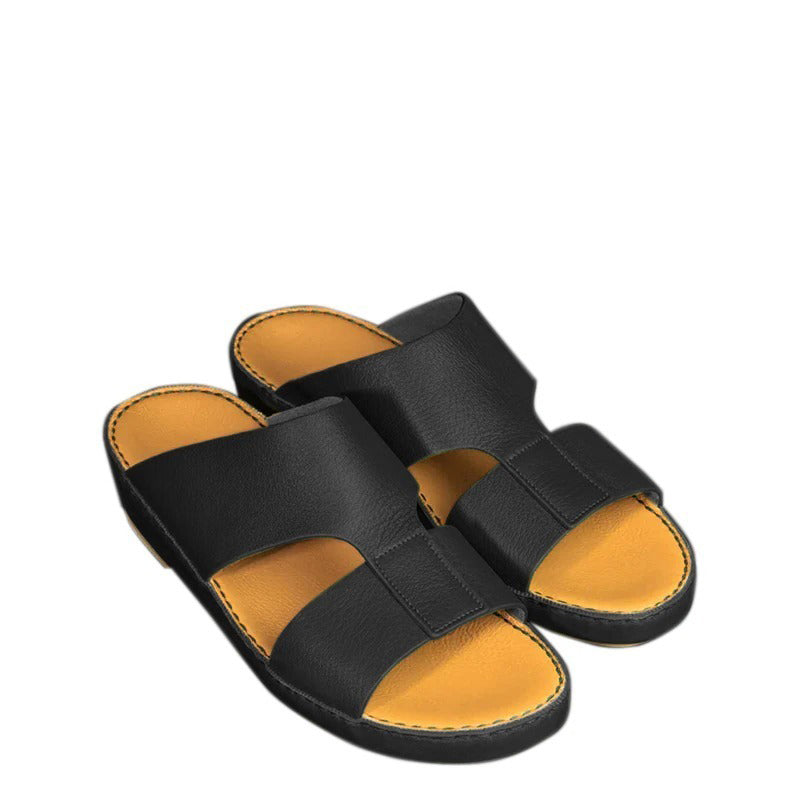 Premium Accented Open Toe Comfort Arabic Green Sandal