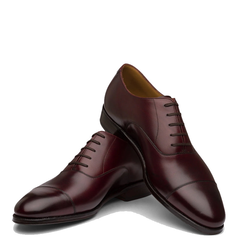 Plain Classic Design Captoe Leather Oxford Shoe Tan