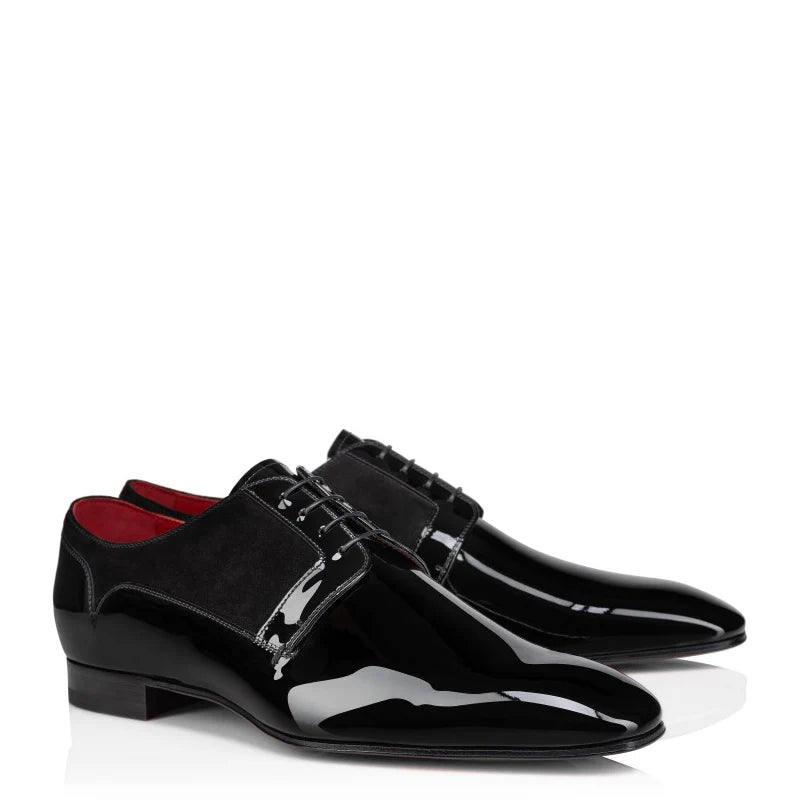 Patent Shiny Leather Square Toe Derby Shoe