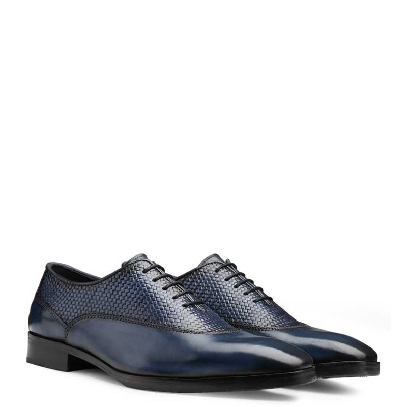 Men Dual Textured Solid Leather Oxford Shoe